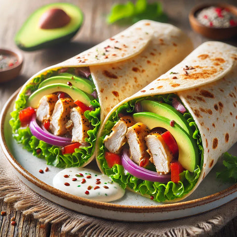 Wraps Keto aux Graines de Lin avec Sauce Street Taco Ranch - Keys Nutrition