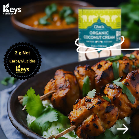 Brochettes de Poulet au Coco et Citron Vert - Keys Nutrition