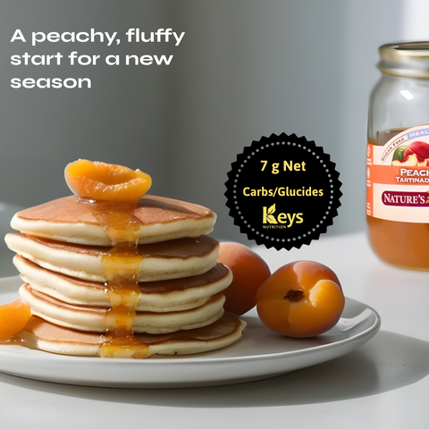 Pancakes Pêches Moelleux - Riches en Protéines, Faibles en Sucre - Keys Nutrition