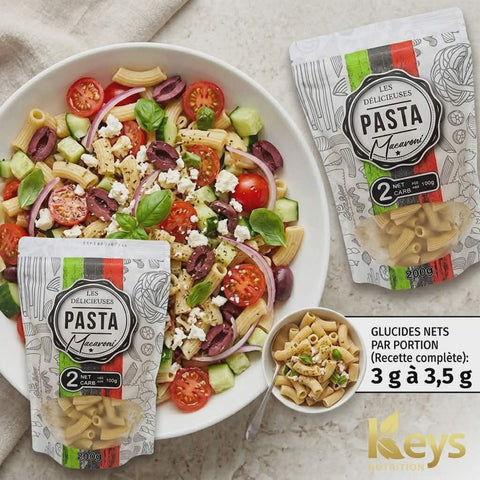Salade de pâtes méditerranéenne keto Keys Nutrition