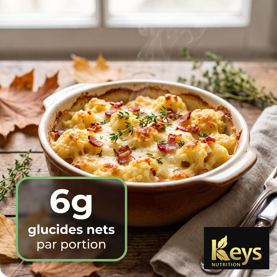 Comment faire un gratin de chou-fleur au bacon sans sucre?