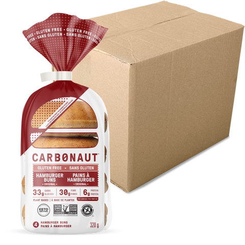 CARBONAUT - Pains Hamburger sans gluten 320g CAISSE DE 6 ||Low Carb GLUTEN FREE Original Hamburger Buns 320g - CASE OF 6 CARBONAUT