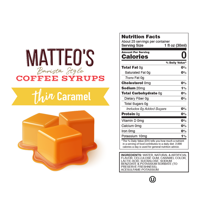 MATTEO'S BARISTA STYLE - Sirop à café 750ml||MATTEO'S BARISTA STYLE - Coffee Syrups 750ml MATTEO'S SYRUPS