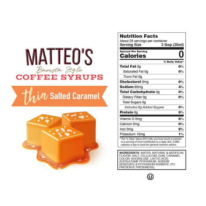 MATTEO'S BARISTA STYLE - Sirop à café 750ml||MATTEO'S BARISTA STYLE - Coffee Syrups 750ml MATTEO'S SYRUPS