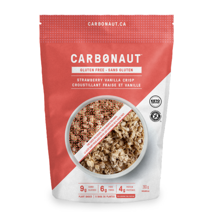 CARBONAUT -Granolas Croustillant Fraise Vanille 283g CAISSE DE 6|| Low Carb Strawberry Vanilla Crisp Granola 283g- CASE OF 6 CARBONAUT