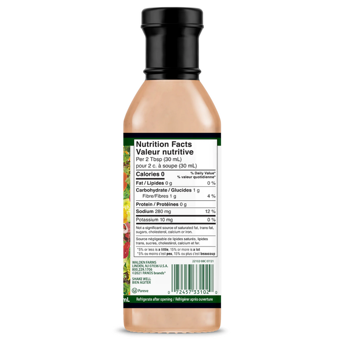 Walden Farms - Vinaigrette MILLES ÎLES 355ml|| Walden Farms THOUSAND ISLAND  Dressing 355ml WALDEN FARMS