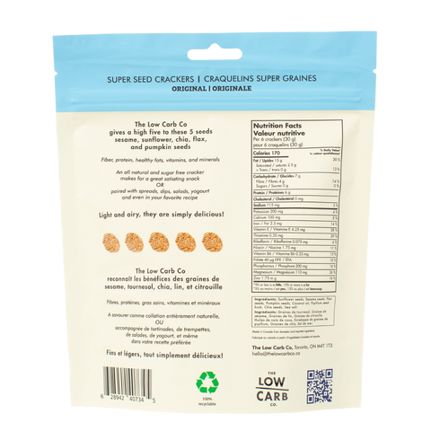 THE LOW CARB CO - Craquelins aux graines 101g