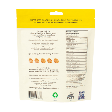 THE LOW CARB CO - Craquelins aux graines 101g