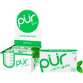 PUR Gomme à mâcher, sans aspartame, sans sucre, 100 % xylitol, gomme à mâcher naturelle, sans OGM, végétalien CAISSE