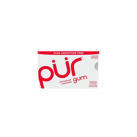PUR Gomme à mâcher, sans aspartame, sans sucre, 100 % xylitol, gomme à mâcher naturelle, sans OGM, végétalien
