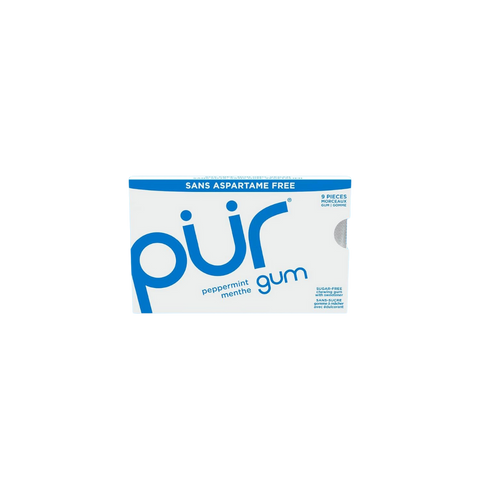 PUR Gomme à mâcher, sans aspartame, sans sucre, 100 % xylitol, gomme à mâcher naturelle, sans OGM, végétalien