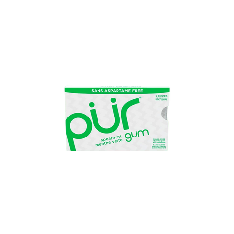 PUR Gomme à mâcher, sans aspartame, sans sucre, 100 % xylitol, gomme à mâcher naturelle, sans OGM, végétalien