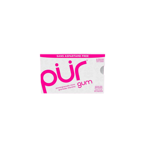PUR Gomme à mâcher, sans aspartame, sans sucre, 100 % xylitol, gomme à mâcher naturelle, sans OGM, végétalien