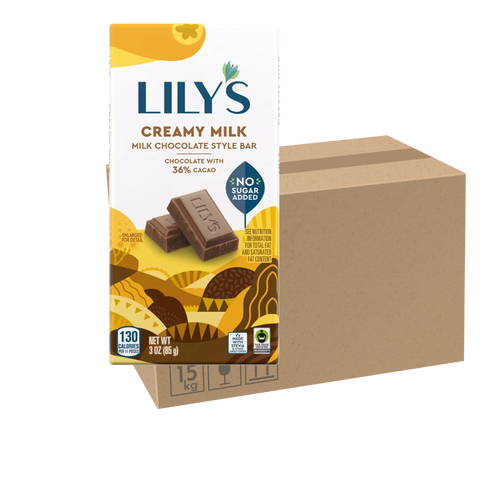 Lily's - Barre chocolatée au Lait crémeux 85g CAISSE DE 20