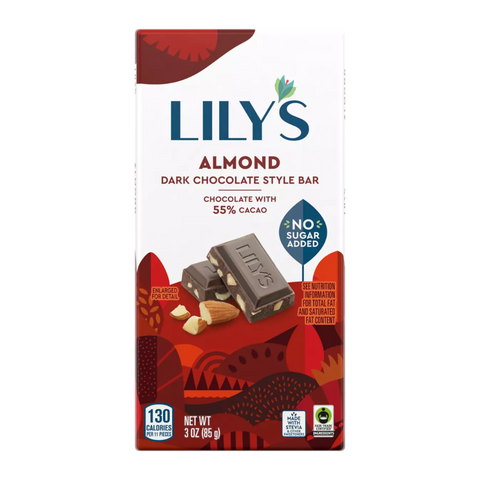 Lily's - Barre chocolatée Noir 55% et Amandes 85g