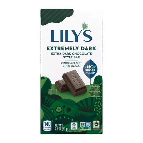Lily's - Barre chocolatée Extrêmement noir 85% CAISSE DE 20