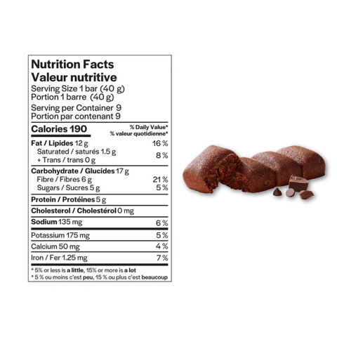Barre moelleuse double chocolat valeur nutritive