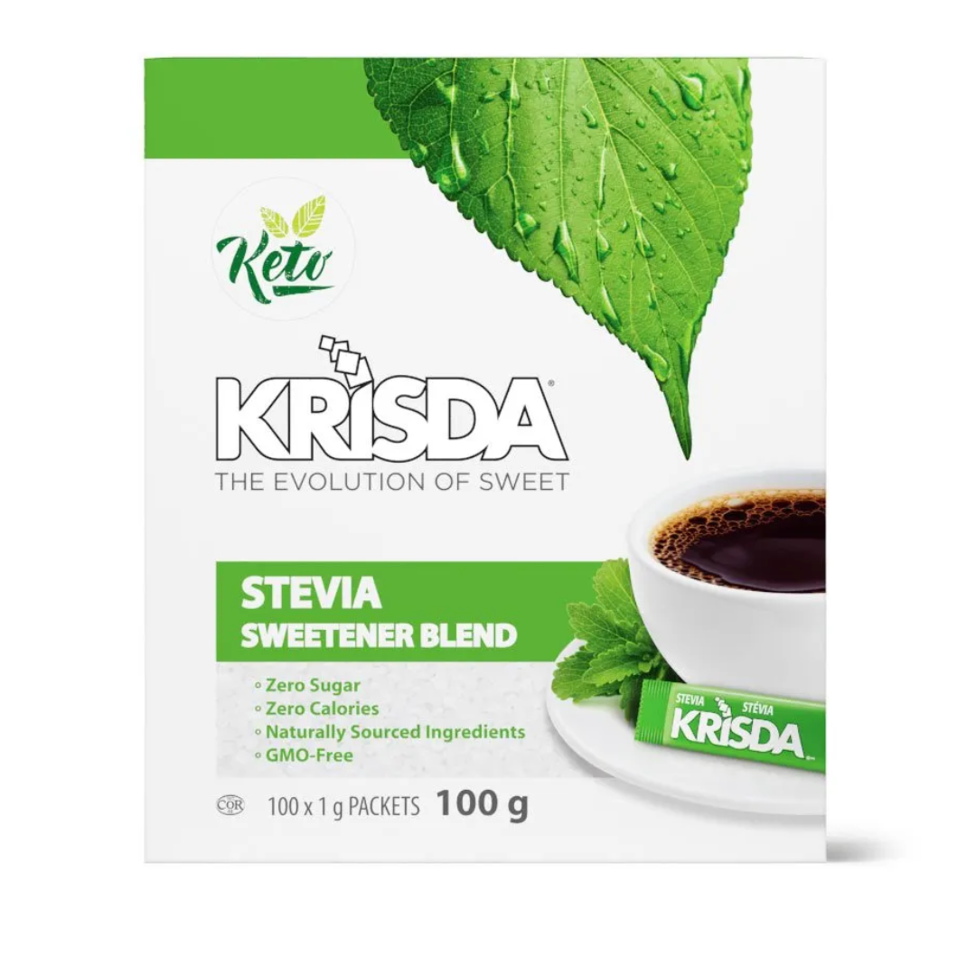 Krisda | Stevia in sachets boxes of 100 | Nutrition Keys