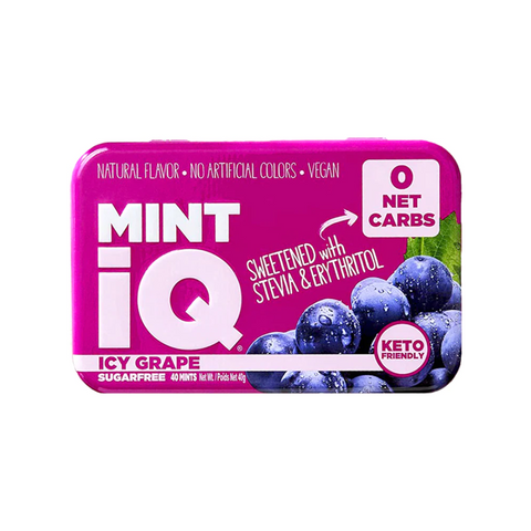    Menthes-sans-sucre-MintiQ-40-Mints-Sugar-Free-ICY-GRAPE-RAISIN-GLACEE-KEYS-NUTRITION-KETO-LOW-CARBS