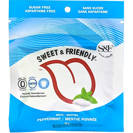 Menthes naturelles sans sucre à l'érythritol Sweet & Friendly – rafraîchissantes, keto et véganes