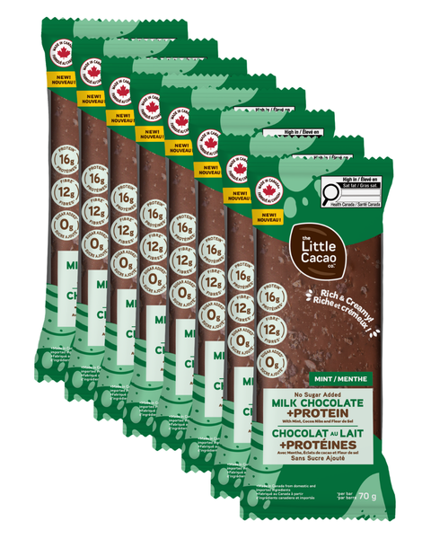 The Little Cacao - Barre protéinée chocolat au lait et menthe 70g