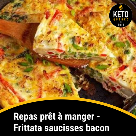 Repas prêt à manger - Frittata saucisses bacon BOÎTE DE 8 KEYS NUTRITION PRÊT À MANGER