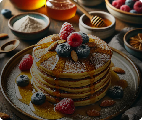 Crêpes cétogènes à la farine d'amande et au sirop sans sucre