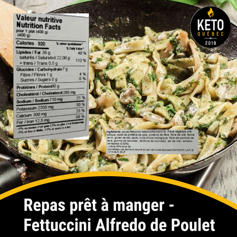 Repas prêt à manger - Fettuccini Alfredo de Poulet BOÎTE DE 8 KEYS NUTRITION PRÊT À MANGER