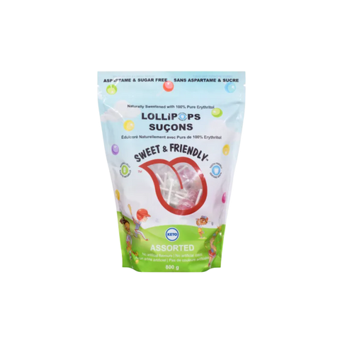 SWEET & FRIENDLY - Sucettes naturelles sans sucre à l'érythritol_800g