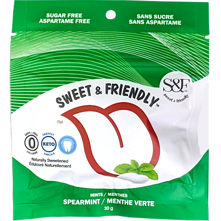 Menthes naturelles sans sucre à l'érythritol Sweet & Friendly – rafraîchissantes, keto et véganes