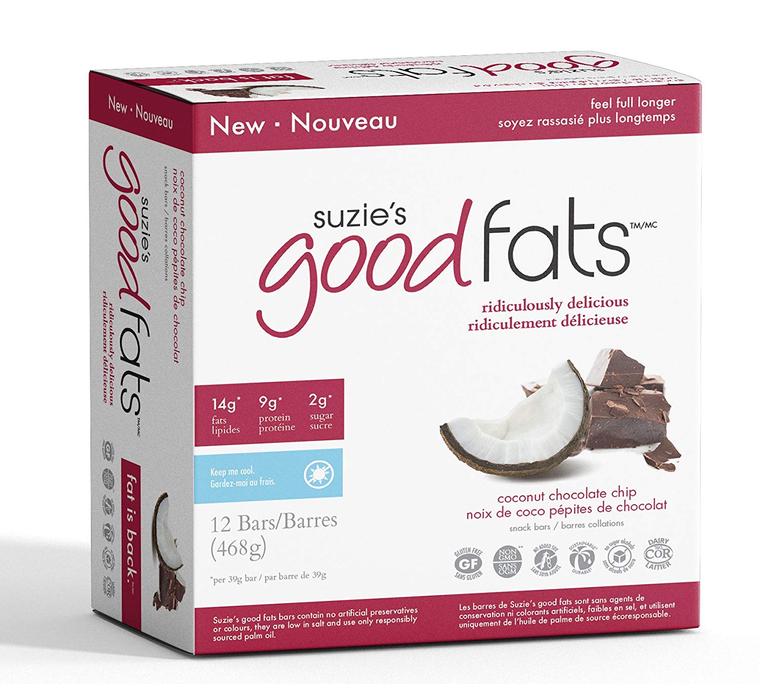 Love Good Fats - Noix de coco et pépites de chocolat 39g||Love Good Fats - Coconut and chocolate chips 39g LOVE GOOD FATS