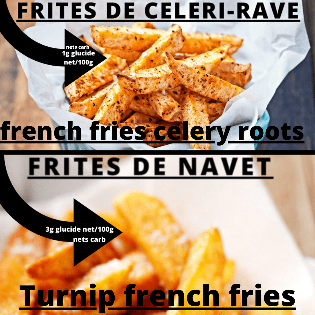 Frites, purée, cubes de célerie rave & navet || French fries, mashed, cubes, celery root & turnip KEYS NUTRITION