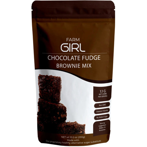 MÉLANGE DE BROWNIES AU CHOCOLAT ET AU FUDGE KETO 290g||290g KETO CHOCOLATE FUDGE BROWNIE MIX FARM GIRL