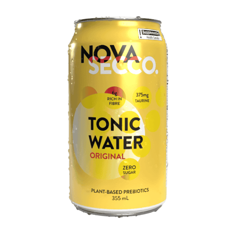 Canette Novasecco Original Tonic Water, eau tonique prébiotique sans sucre, 355 ml