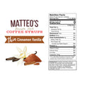 MATTEO'S BARISTA STYLE - Sirop à café 750ml(CAISSE DE 6) - Keys Nutrition