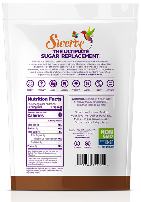 Swerve - Cassonade 340g CAISSE DE 6||Swerve  - Brown sugar 340g - BOX OF 6 SWERVE