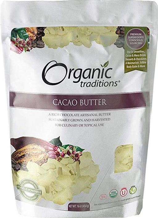 Organic Traditions - Beurre de cacao biologique 227g||Organic Traditions - organic cocoa butter 227g ORGANIC TRADITIONS
