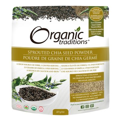 Organic Traditions - Poudre de graine de chia germé 227g||Organic Traditions - seed sprouted chia powder 227g ORGANIC TRADITIONS