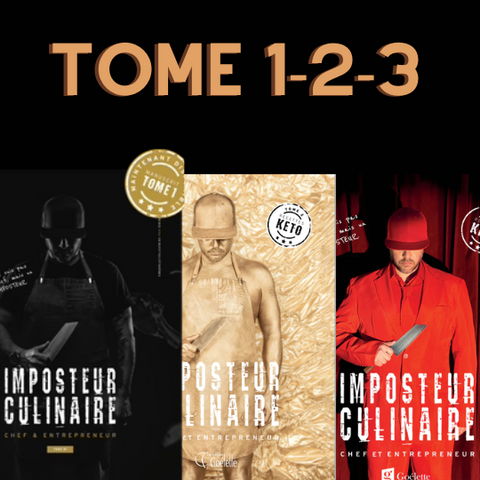 Livre de recettes - L’imposteur culinaire TRIO Tome 1-2-3!||Cookbook IMPOSTOR- TRIO Volume 1-2-3! IMPOSTEUR CULINAIRE