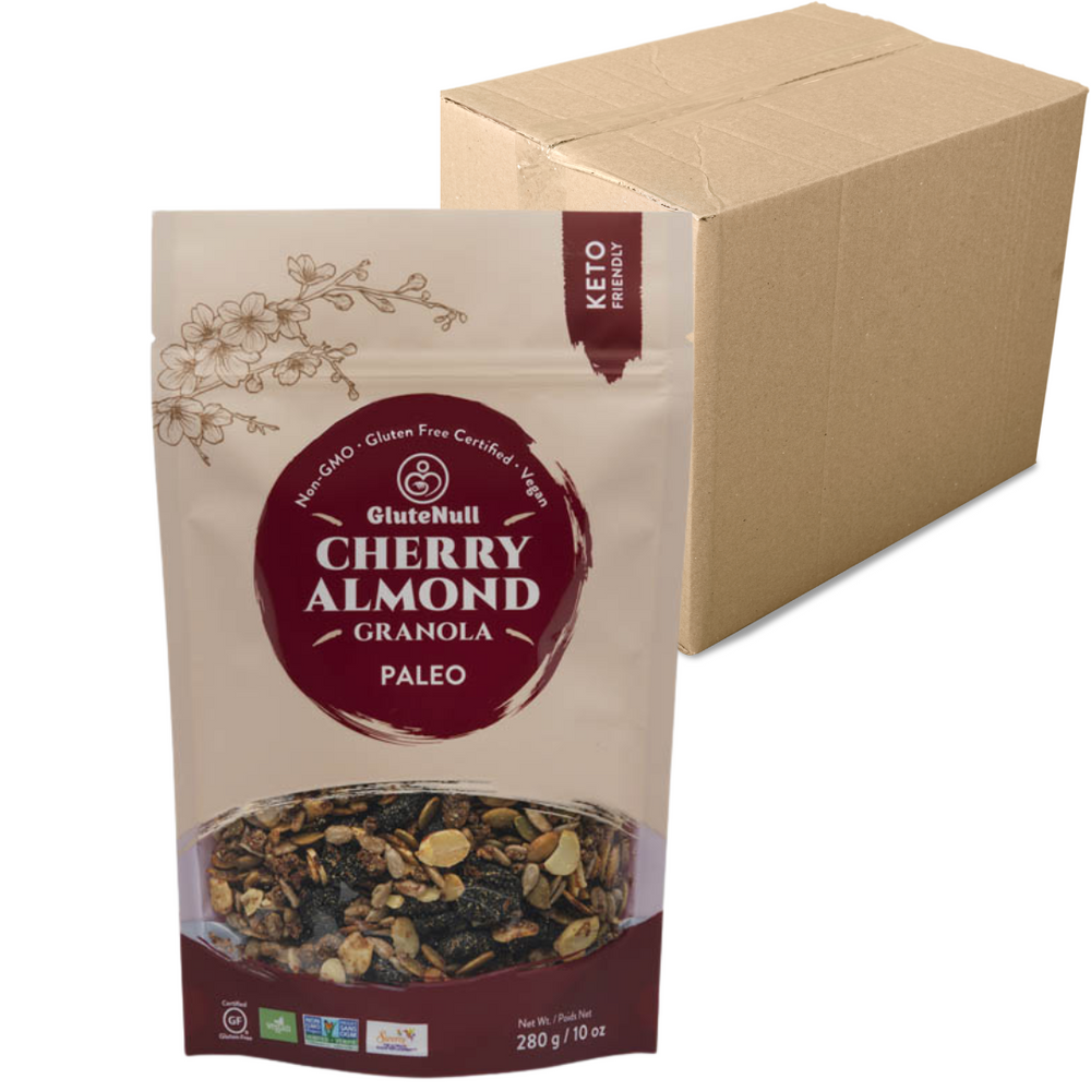 GluteNull - Granola cerises et amandes 280g CAISSE 24 ||GluteNull - Granola Cherry Almond 280g BOX 24 GLUTENULL BAKERY