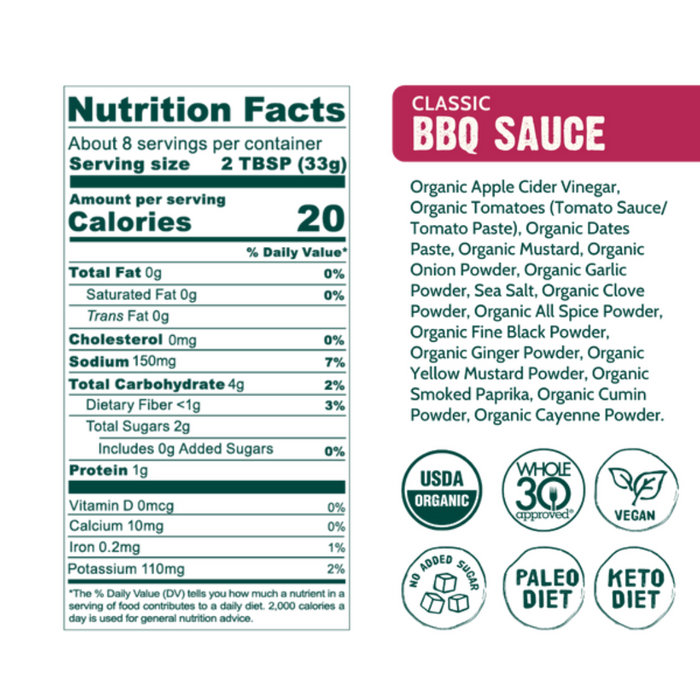 GOOD FOOD FOR GOOD - Sauce BBQ Classique|| GOOD FOOD FOR GOOD - Classique BBQ Sauce - Keto Québec GOOD FOOD FOR GOOD