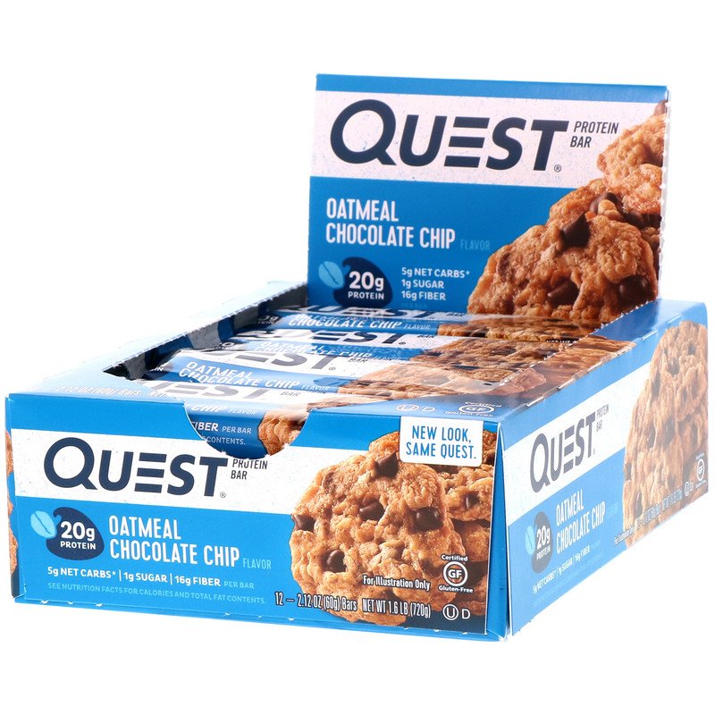 Barres Protéinées Quest - Chocolat et avoine - BOÎTE DE 12 ||Quest Protein Bars -Chocolate and oats - BOX OF 12 QUEST NUTRITION