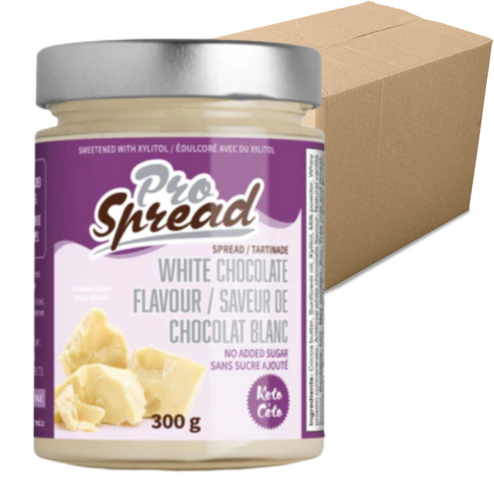 Pro Spread - CAISSE DE 12 Tartinades de Chocolat Blanc 300g - Keto Québec||Pro Spread - CASE OF 12 Spread White Chocolate 300g - Keto Quebec PRO SPREAD