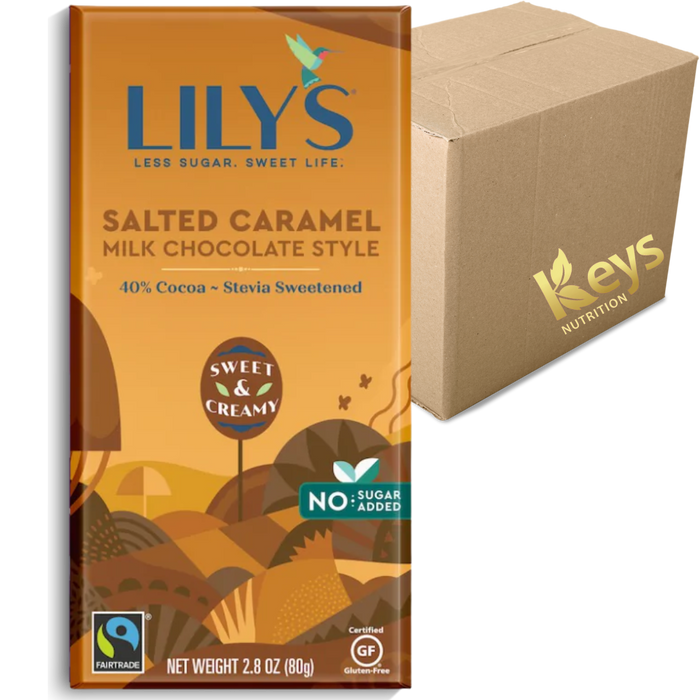 Lily's - Barre Chocolatée au lait et au caramel salé 40% CAISSE DE 12||Lily's - Chocolatée bar milk and salted caramel 40% BOX OF 12 LILY'S CHOCOLATE