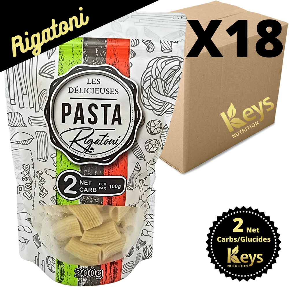Les délicieuses Pasta - Keys Nutrition - Rigatoni - CAISSE DE 18 || Les delicieuses Pasta 200g - Rigatoni - Keys Nutrition BOX OF 18 LES DÉLICIEUSES