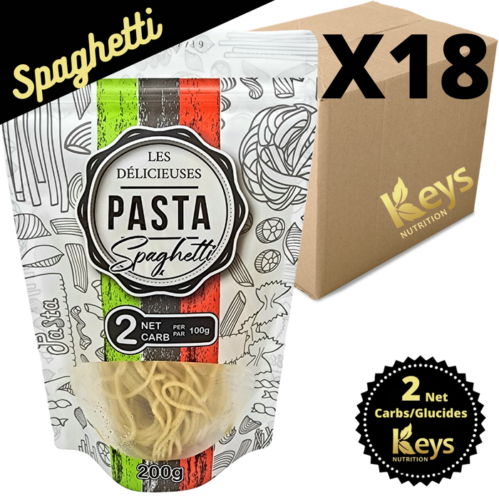 Les délicieuses Pasta - Keys Nutrition - Spaghetti CAISSE DE 18 || Les delicieuses Pasta 200g - Keys Nutrition BOX OF 18 LES DÉLICIEUSES