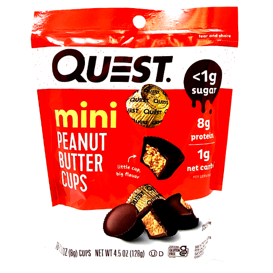 QUEST NUTRITION - Mini coupes aux beurre d'arachides et chocolat CAISSE DE 6||QUEST NUTRITION - Peanut Butter Chocolate Mini Cups - BOX OF 6 QUEST NUTRITION