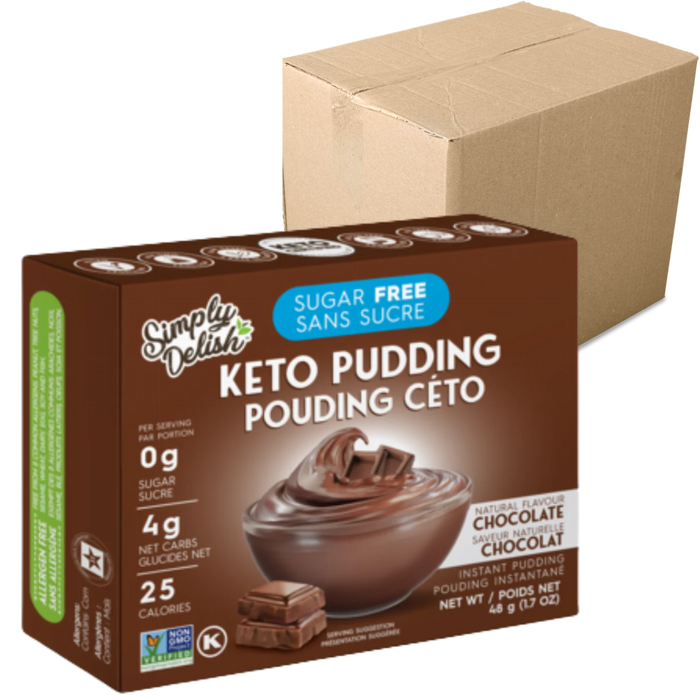 Simply Delish - Pouding Céto au chocolat CAISSE DE 6|| Simply Delish -  Chocolate Pudding Keto BOX OF 6 SIMPLY DELISH