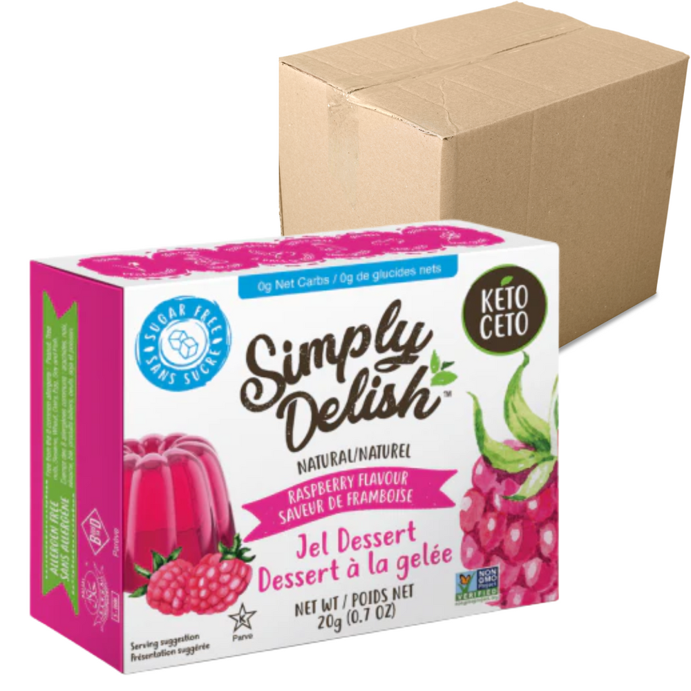 Simply Delish - Dessert à la gelée à la framboise 20g CAISSE DE 6 || Simply Delish - Raspberry Jelly Dessert 20g BOX OF 6 SIMPLY DELISH