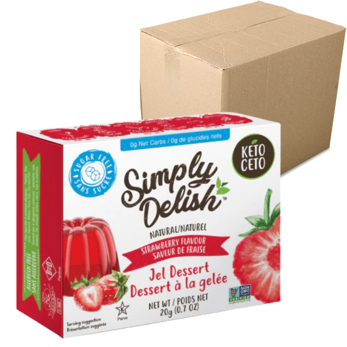 Simply Delish - Dessert à la gelée aux fraises 20g CAISSE DE 6 || Simply Delish - Strawberry Jelly Dessert 20g BOX OF 6 SIMPLY DELISH